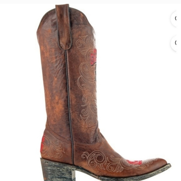 NWT Women's University of Montana Grizzlies Brass Leather Gameday Cowboy Boots - Picture 6 of 6